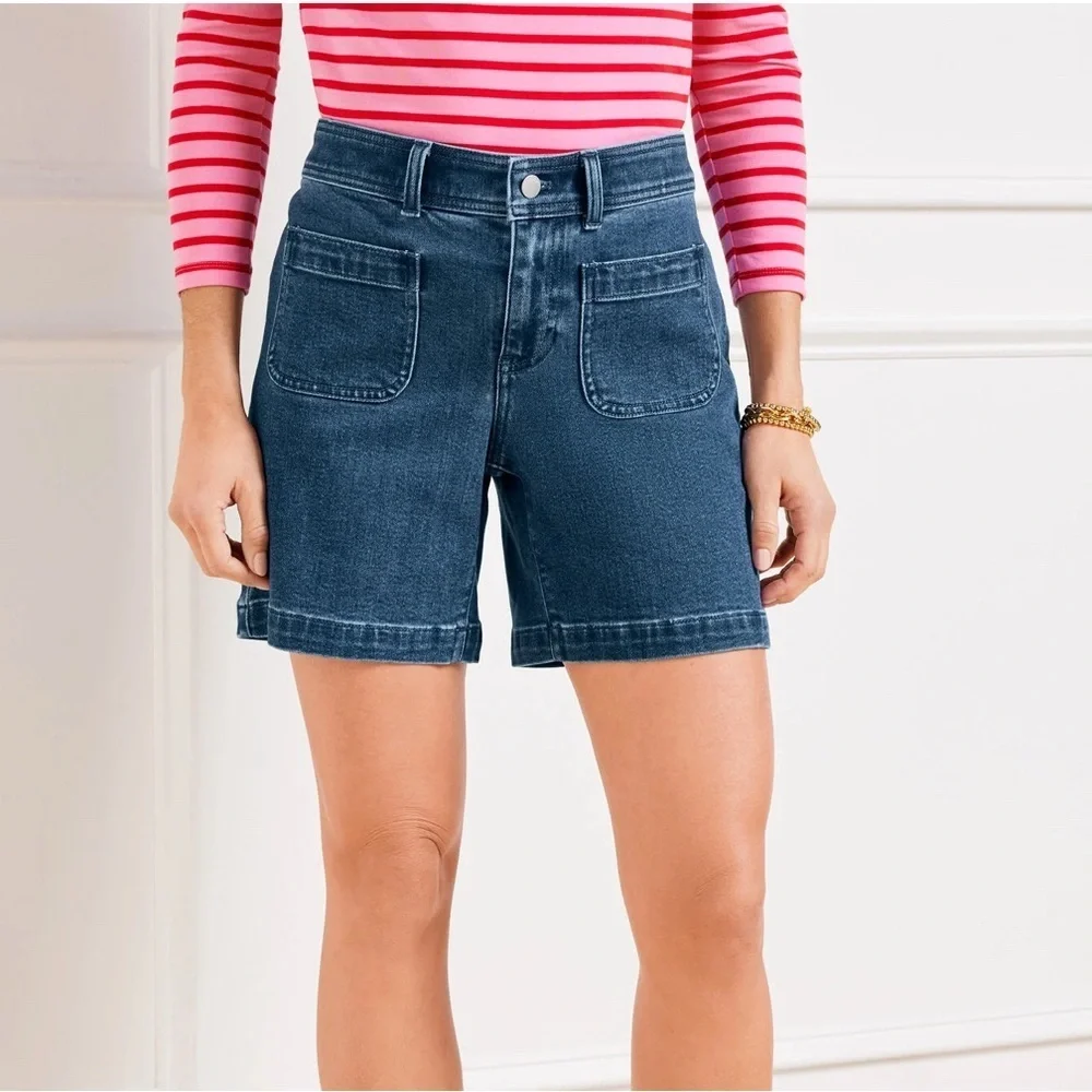 NWT Talbots Patch Pocket Blue Denim Shorts SZ 10; Purchased May 2025